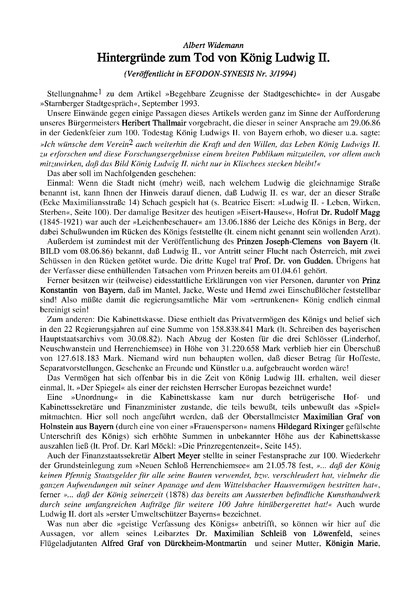Hintergründe zum Tod von König Ludwig II.