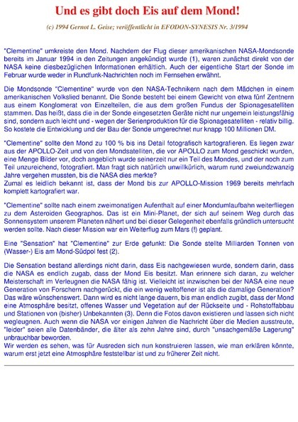 Die Sensation! Und es gibt doch Eis auf dem Mond!