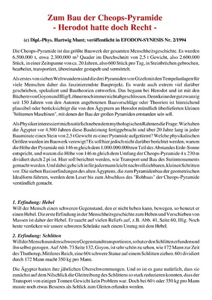 Zum Bau der Cheops-Pyramide – Herodot hatte doch Recht
