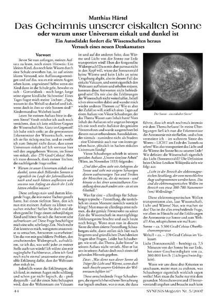 Das Geheimnis unserer eiskalten Sonne oder warum unser Universum eiskalt und dunkel ist