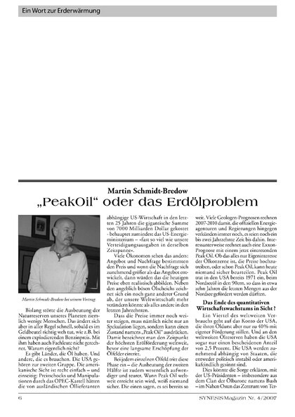 „PeakOil“ oder das Erdölproblem