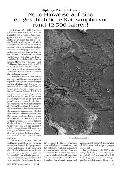 Neue Hinweise auf eine erdgeschichtliche Katastrophe vor rund 12.500 Jahren!