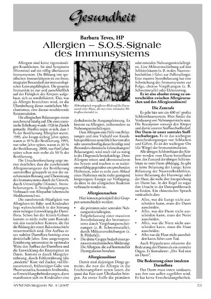 Allergien – S.O.S.-Signale des Immunsystems
