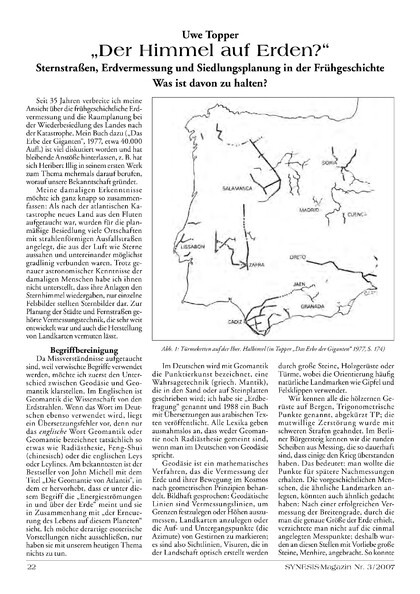 Sternstraßen, Erdvermessung und Siedlungplanung in der Frühgeschichte