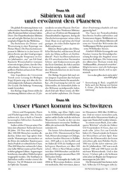 Sibirien taut auf und erwärmt den Planeten