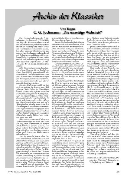 C. G. Jochmann „Die unzeitige Wahrheit“