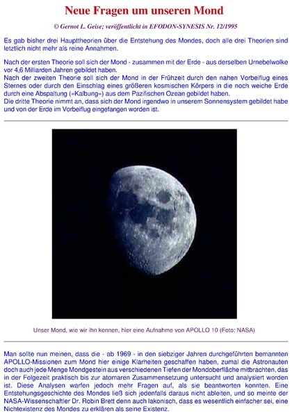 Neue Fragen um unseren Mond