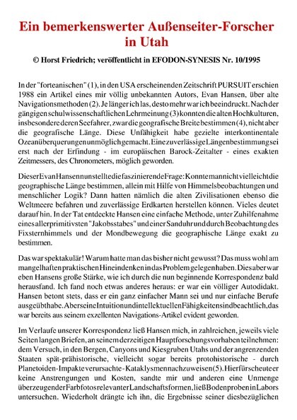 Ein bemerkenswerter Außenseiter-Forscher in Utah