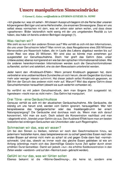 Unsere manipulierten Sinneseindrücke