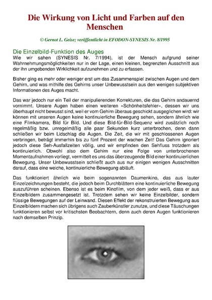 Die Wirkung von Licht und Farben auf den Menschen