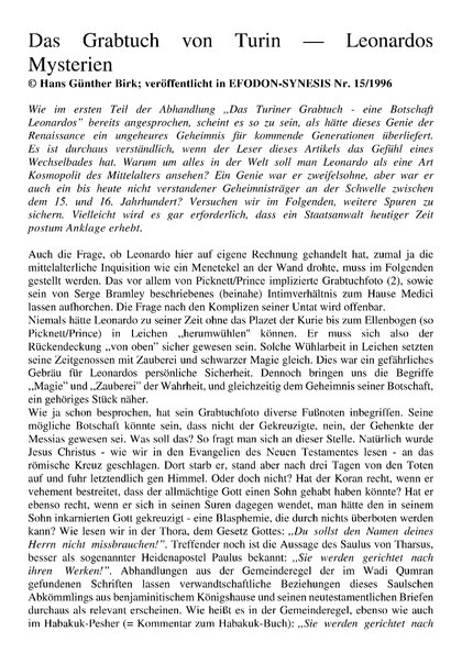 Das Grabtuch von Turin – Leonardos Mysterien
