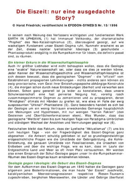 Die Eiszeit: nur eine ausgedachte Story?