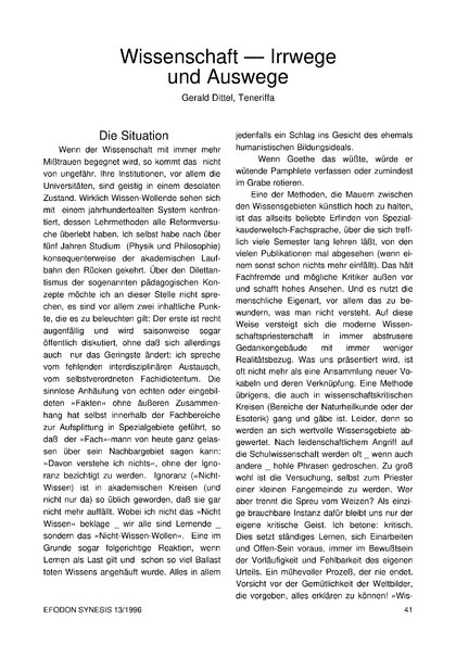 Wissenschaft – Irrwege und Auswege
