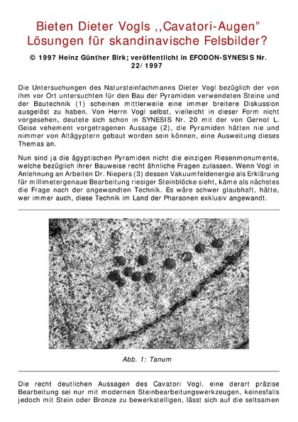 Bieten Dieter Vogls “Cavatori-Augen” Lösungen für skandinavische Felsbilder?