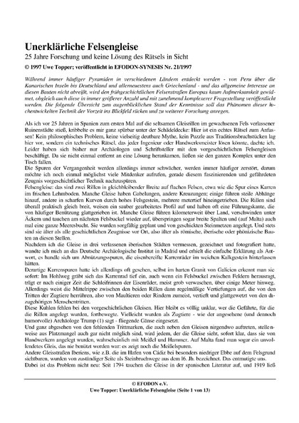 Unerklärliche Felsengleise