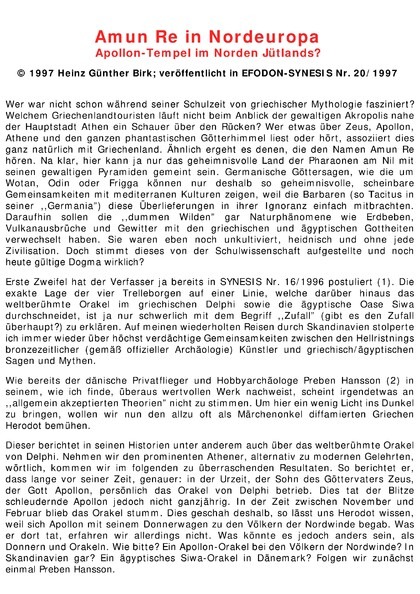 Amun Re in Nordeuropa – Apollon-Tempel im Norden Jütlands?