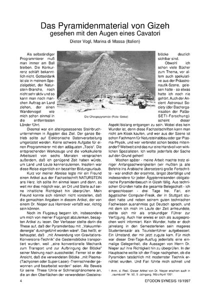Das Pyramidenmaterial von Gizeh, gesehen mit den Augen eines Cavatori