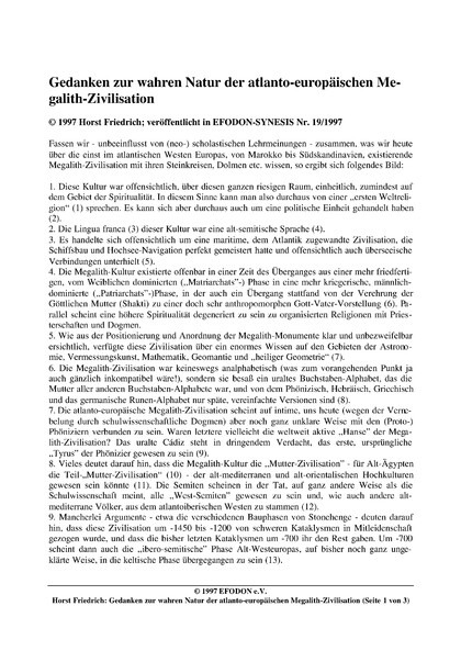 Gedanken zur wahren Natur der atlanto-europäischen Megalith-Zivilisation