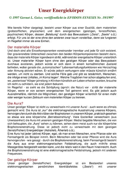 Unser Energiekörper