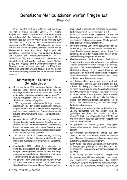 Genetische Manipulationen werfen Fragen auf
