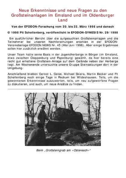 Neue Erkenntnisse und neue Fragen zu den Großsteinanlagen im Emsland und im Oldenburger Land