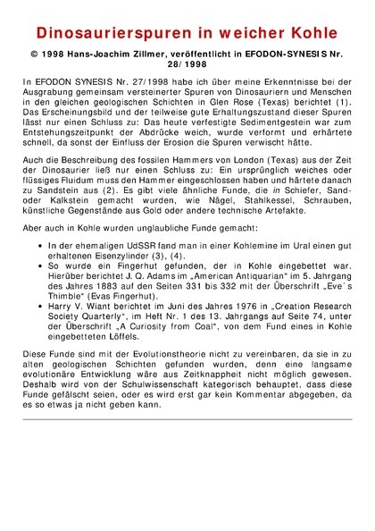 Dinosaurierspuren in weicher Kohle