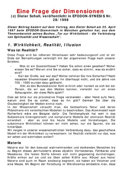 Eine Frage der Dimensionen