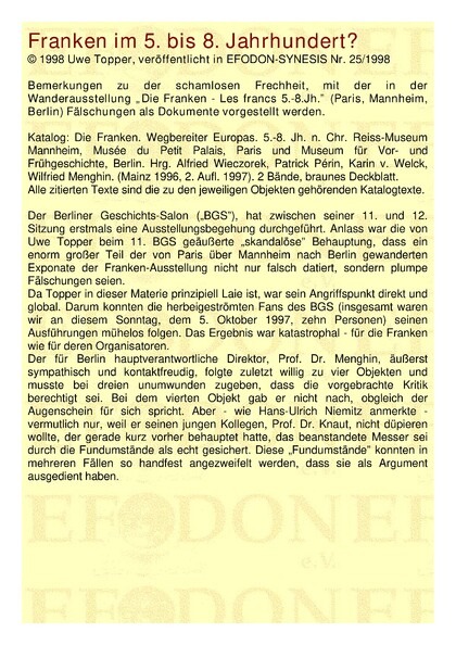 Franken im 5. bis 8. Jahrhundert?
