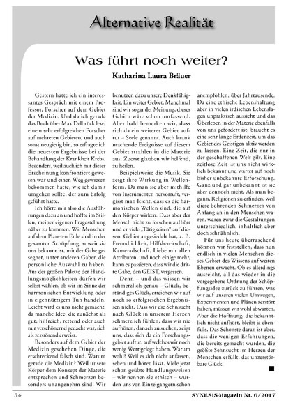 Was führt noch weiter?