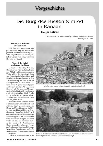 Die Burg des Riesen Nimrod in Kanaan