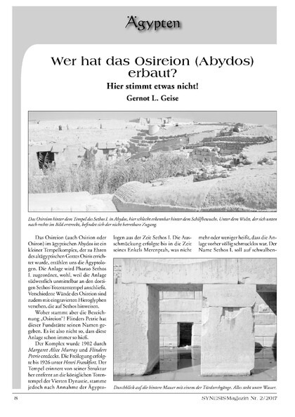 Wer hat das Osireion (Abydos) erbaut? Hier stimmt etwas nicht!