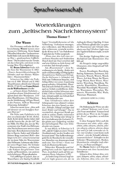 Worterklärungen zum „keltischen Nachrichtensystem“
