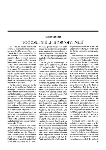 Todesurteil “Hirnstrom Null”
