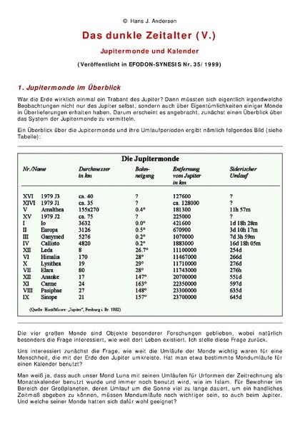 Das dunkle Zeitalter (V): Die Bahn der Erde um den Jupiter