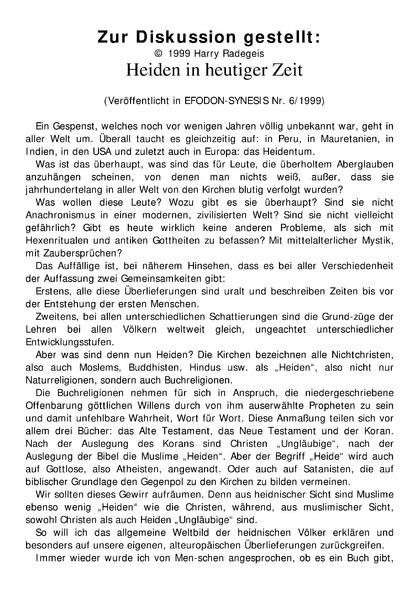Heiden in heutiger Zeit