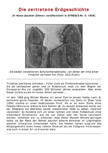 Die zertretene Erdgeschichte