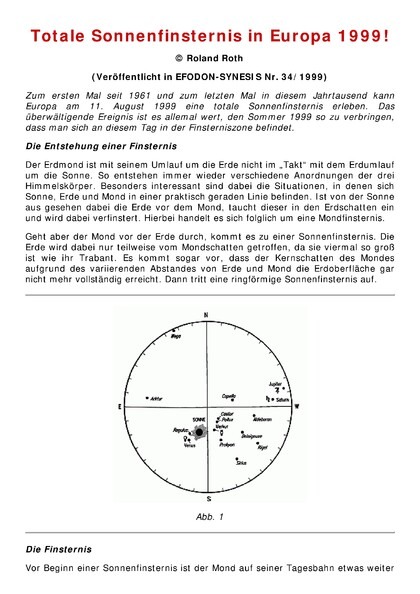 Totale Sonnenfinsternis 1999!