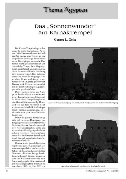 Das „Sonnenwunder“ am Karnak-Tempel