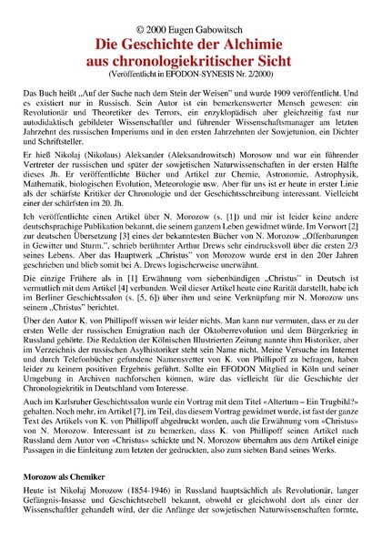Die Geschichte der Alchemie aus chronologiekritischer Sicht