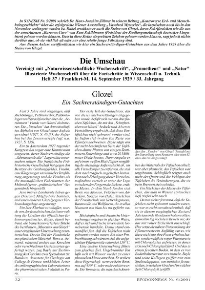 Glozel, ein Sachverständigen-Gutachten