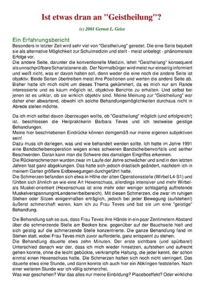 Ist etwas dran an „Geistheilung”?