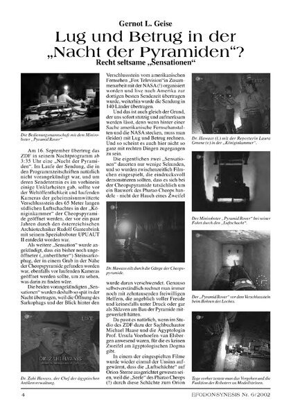 Lug und Betrug in der „Nacht der Pyramiden“?