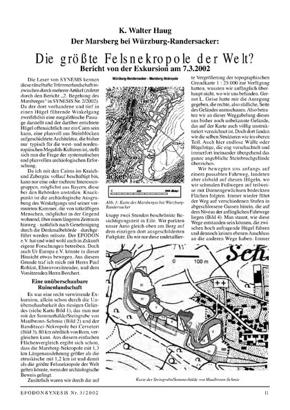 Der Marsberg bei Würzburg-Randersacker: Die größte Felsnekropole der Welt? 