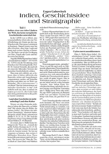 Indien, Geschichtsidee und Stratigraphie