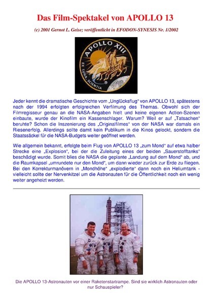 Das Filmspektakel von APOLLO 13