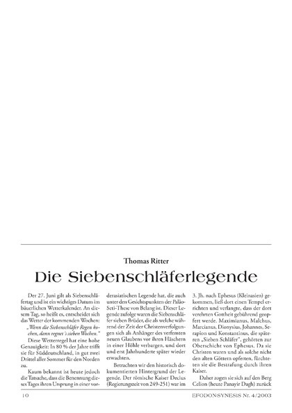 Die Siebenschläferlegende