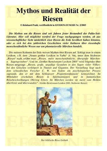 Mythos und Realität der Riesen