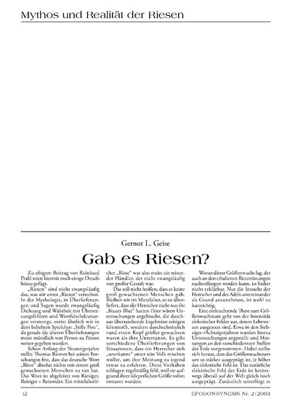 Gab es Riesen?