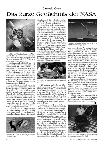 Das kurze Gedächtnis der NASA