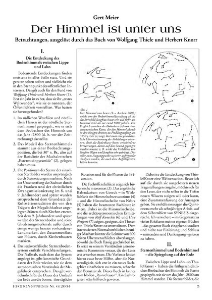 Der Himmel ist unter uns – Betrachtungen, ausgelöst durch das Buch von W. Thiele und H. Knorr